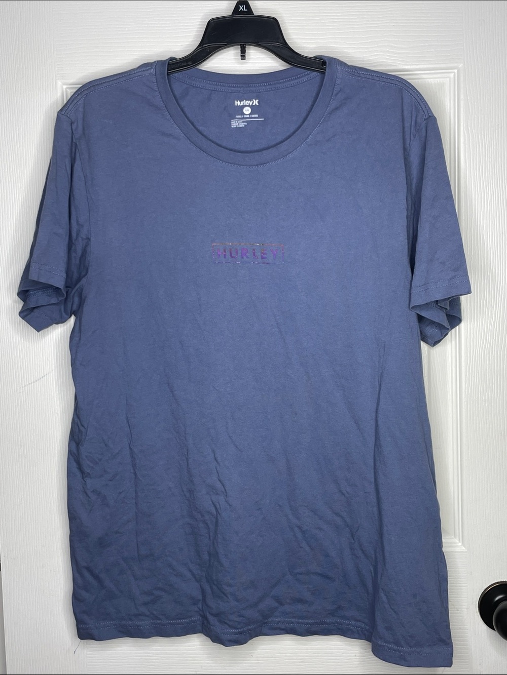 Hurley Short Sleeve Crew Tee in Slate Blue. Size L